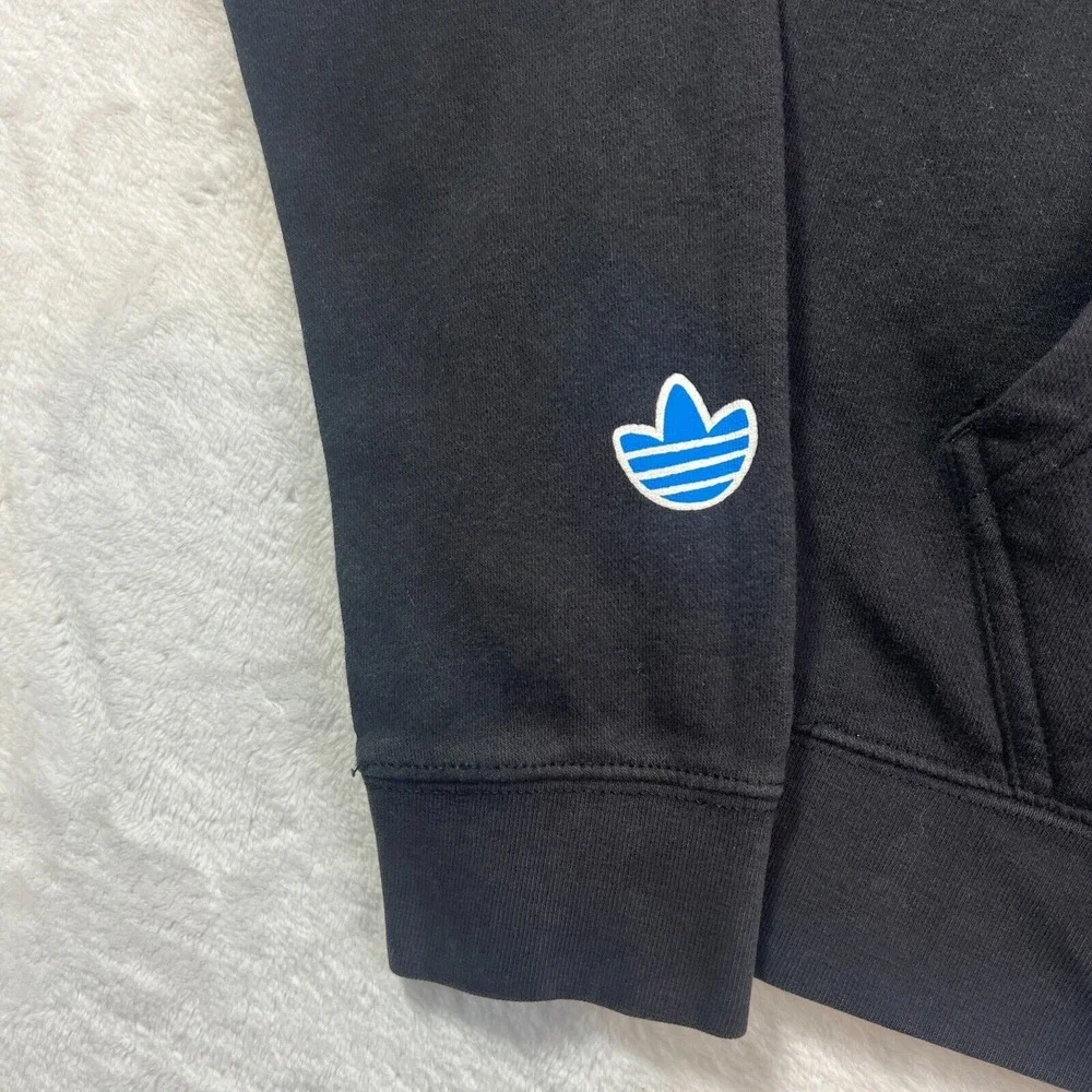 Adidas Originals Always Fresh Alway Original Black Hoodie Men's Small Distressed